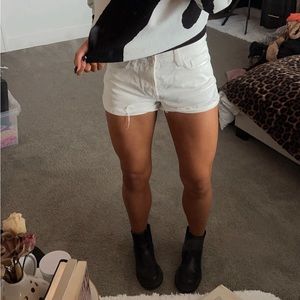 white jean shorts